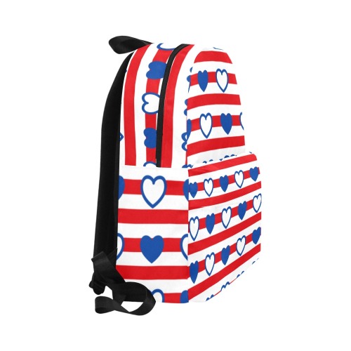 Hearts and Stripes Unisex Classic Backpack (Model 1673)