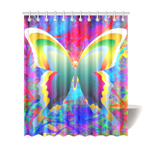 Psychedelic Butterflies Shower Curtain 72"x84"