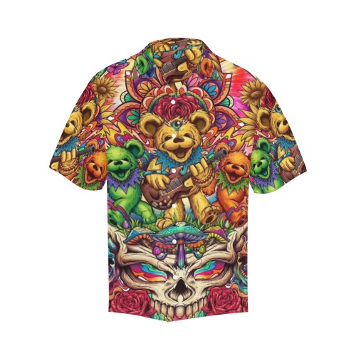 Bears and Skull Hawaiian Shirt with Merged Design (Model T58)