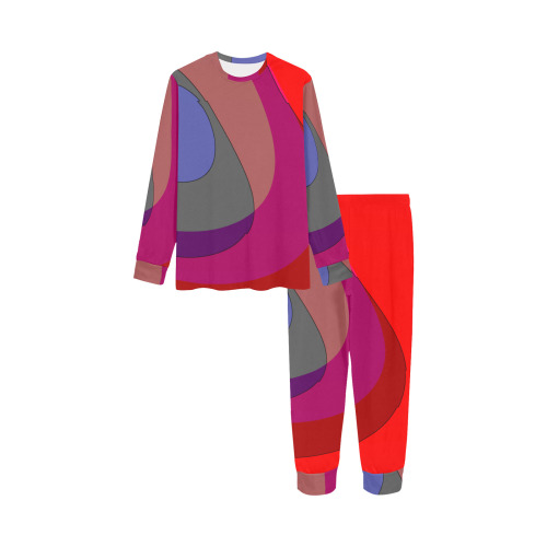 Red Abstract 714 Kids' All Over Print Pajama Set