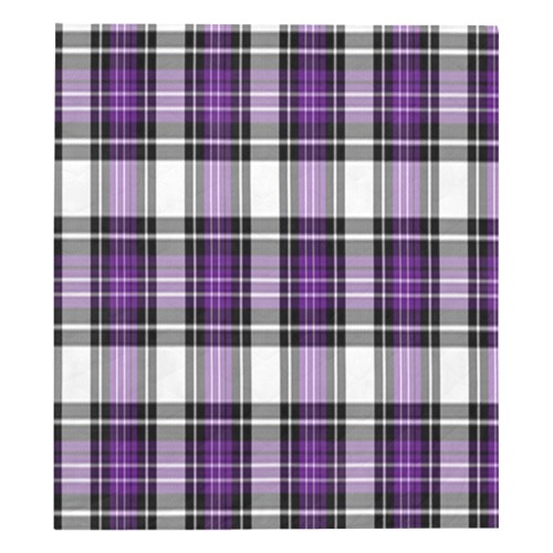 Purple Black Plaid Quilt 70"x80"