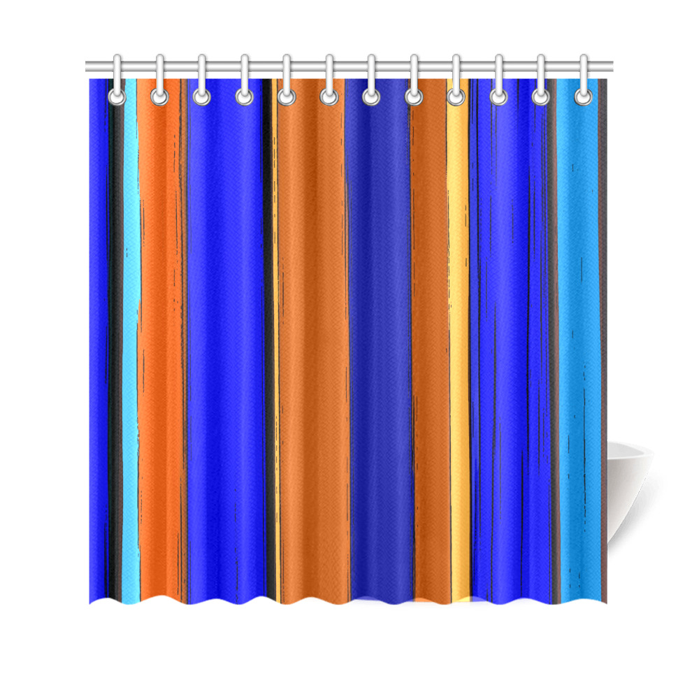 Abstract Blue And Orange 930 Shower Curtain 69"x70"