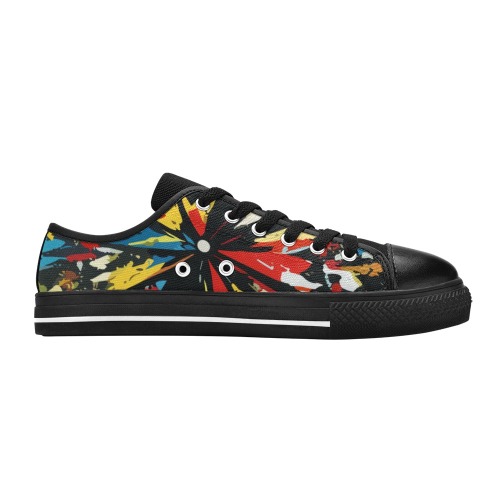Fantastic abstract colorful flower modern art Women's Classic Canvas Shoes (Model 018)