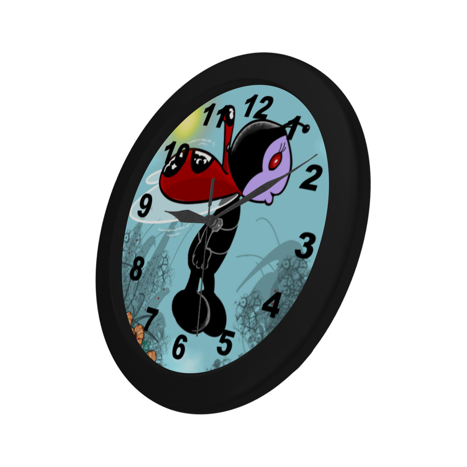 Mizz Ladybug Circular Plastic Wall clock