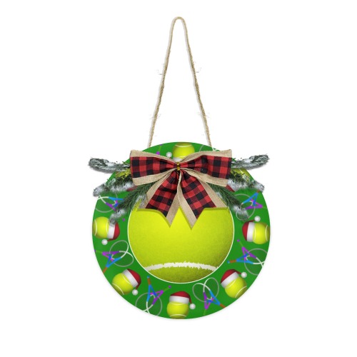 Santa Hat Tennis Ball Christmas Christmas Door Hanger (11.8inch)