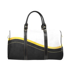 Abstract-BlackGoldWhite Wavy Line Pattern 2 New Waterproof Travel Bag/Large (Model 1639)