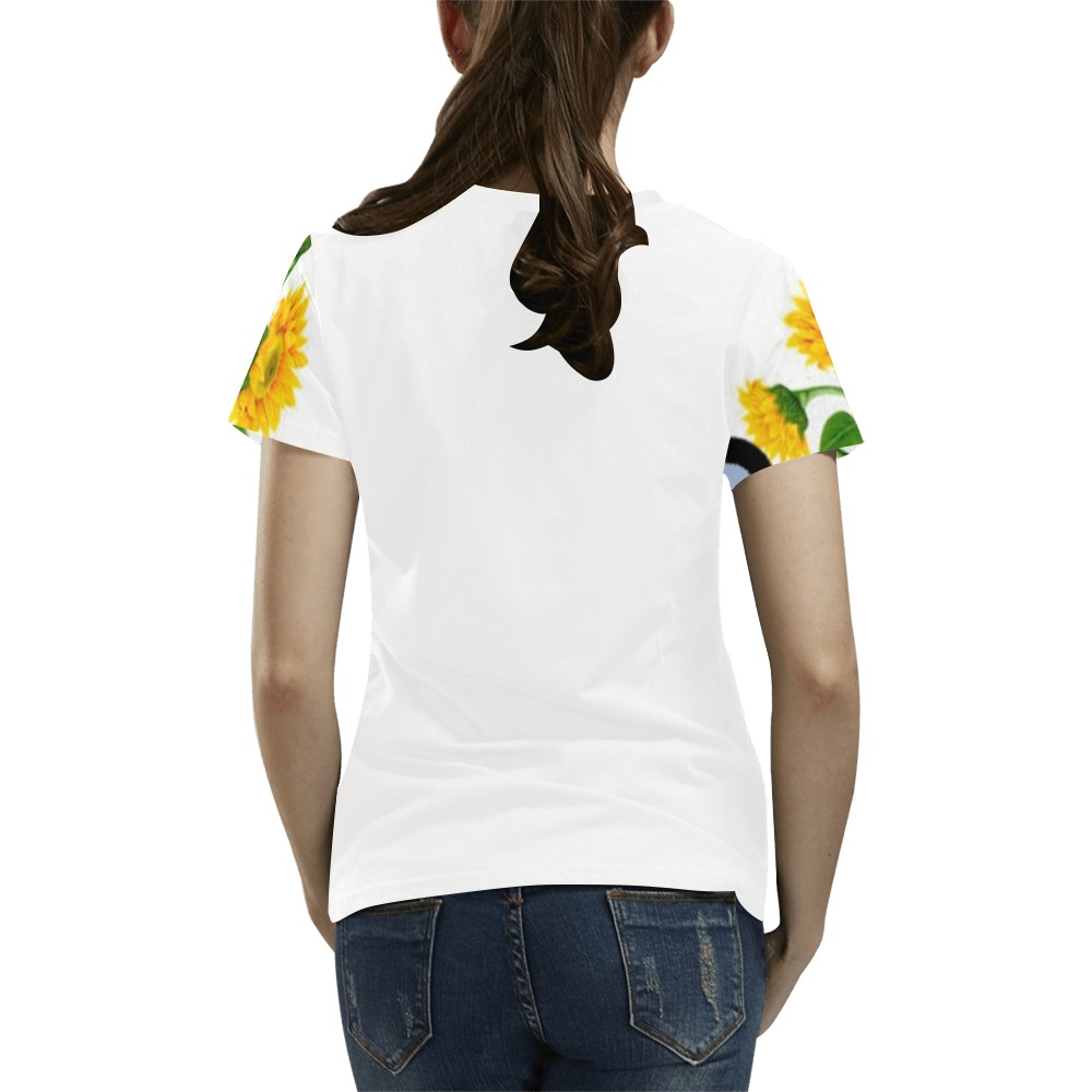 Love of Sunflowers with Taylor on it Women shirt All Over Print T-Shirt for Women (USA Size) (Model T40)