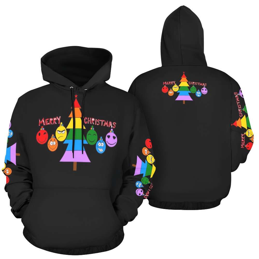 Merry Gay Christmas by Nico Bielow All Over Print Hoodie for Women (USA Size) (Model H13)