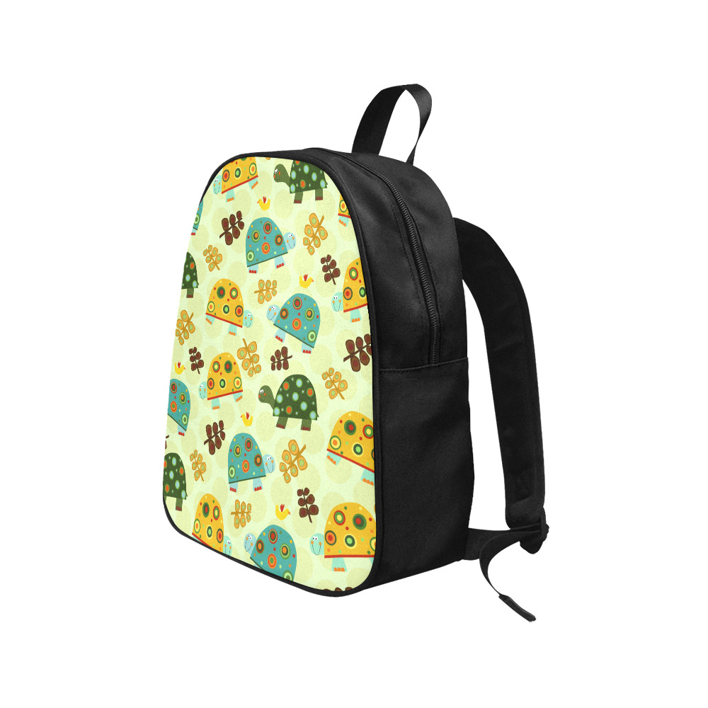 Retro Turtle Pattern Fabric School Backpack (Model 1682) (Medium)