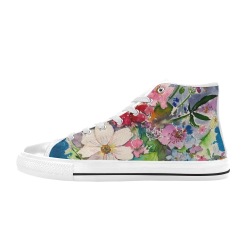 Flower bunch White Women's Classic High Top Canvas Shoes (Model 017)