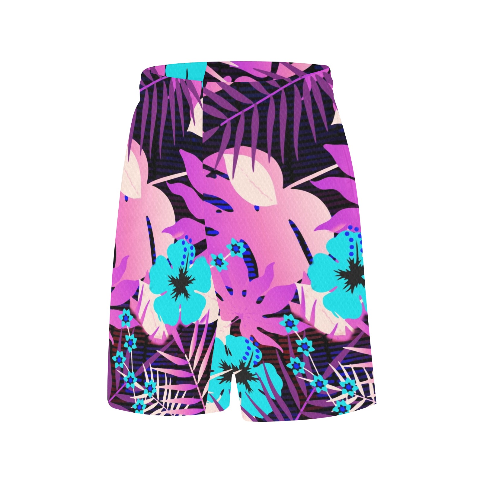 GROOVY FUNK THING FLORAL PURPLE All Over Print Basketball Shorts with Pocket