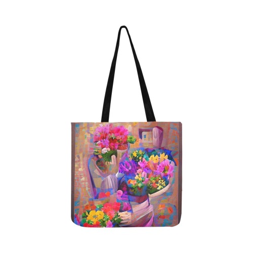 flowers Reusable Shopping Bag Model 1660 (Two sides)