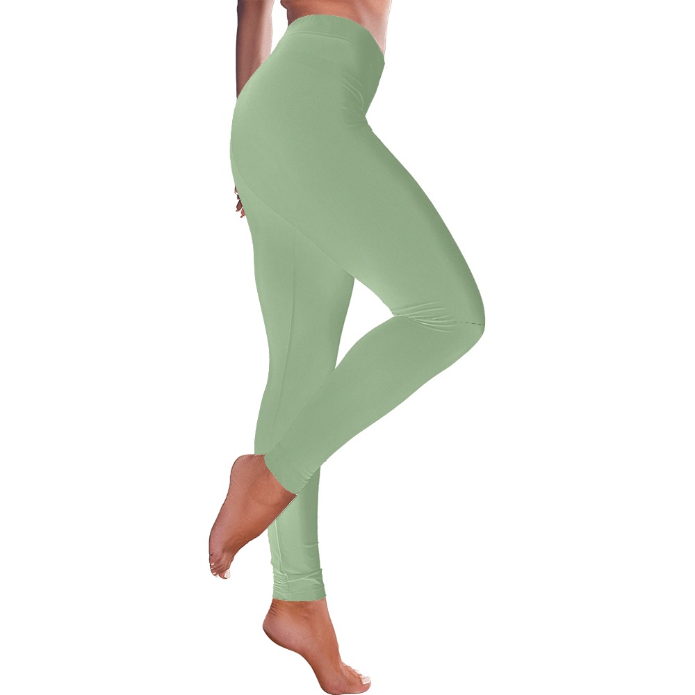 Fair Green Women's Low Rise Leggings (Invisible Stitch) (Model L05)