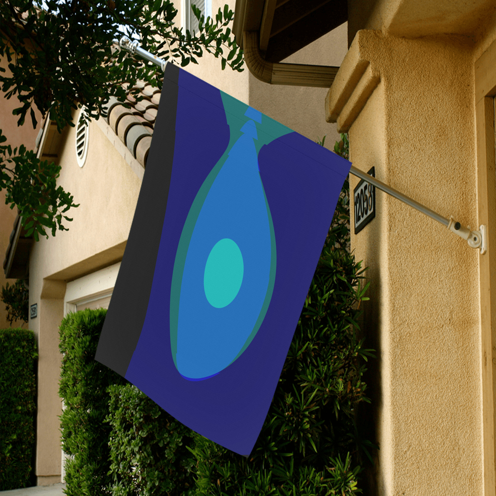 Dimensional Blue Abstract 915 Garden Flag 28''x40'' （Without Flagpole）