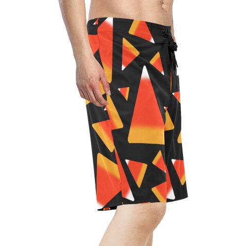 Candy Corn in Red and Orange Men's All Over Print Board Shorts (Model L16)