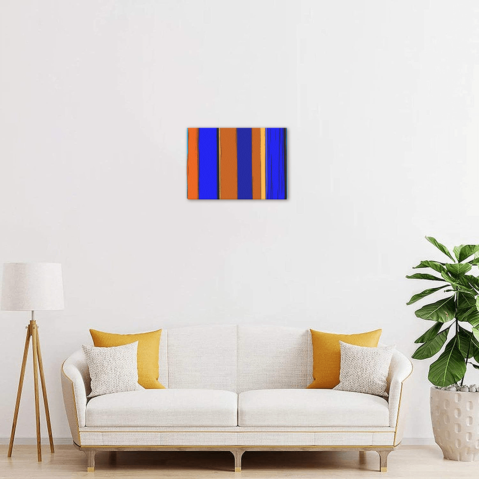 Abstract Blue And Orange 930 Upgraded Canvas Print 7"x5"