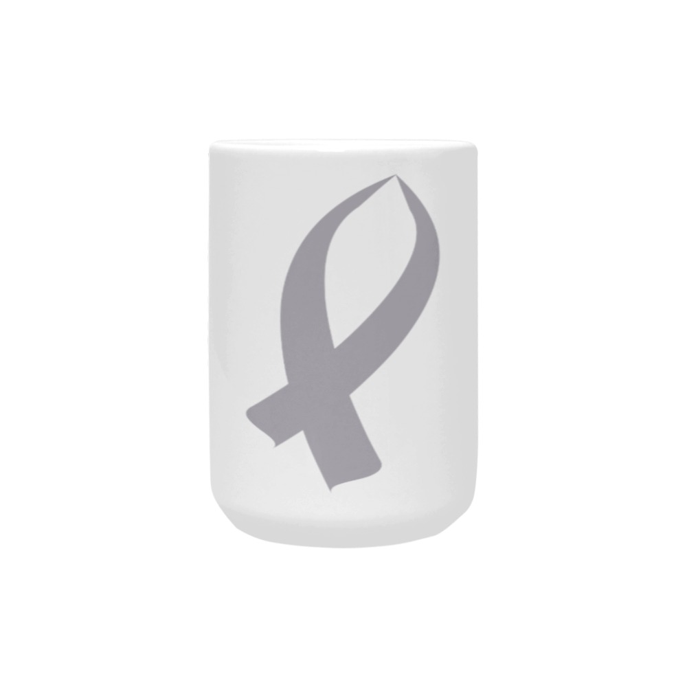 Awareness Ribbon (Gray) Custom Ceramic Mug (15OZ)