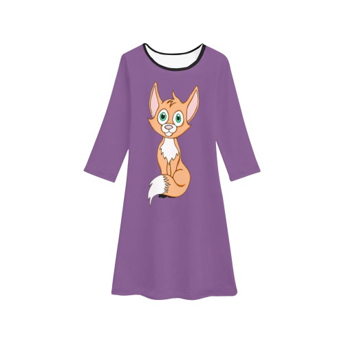 Foxy Roxy Purple Girls' Long Sleeve Dress (Model D59)