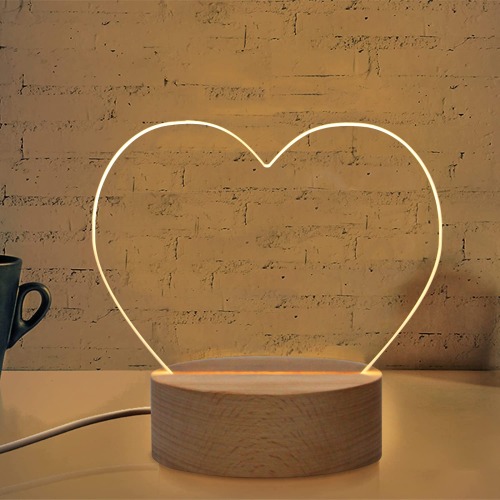 4 years Heart-Shaped Acrylic Photo Panel with Light Base