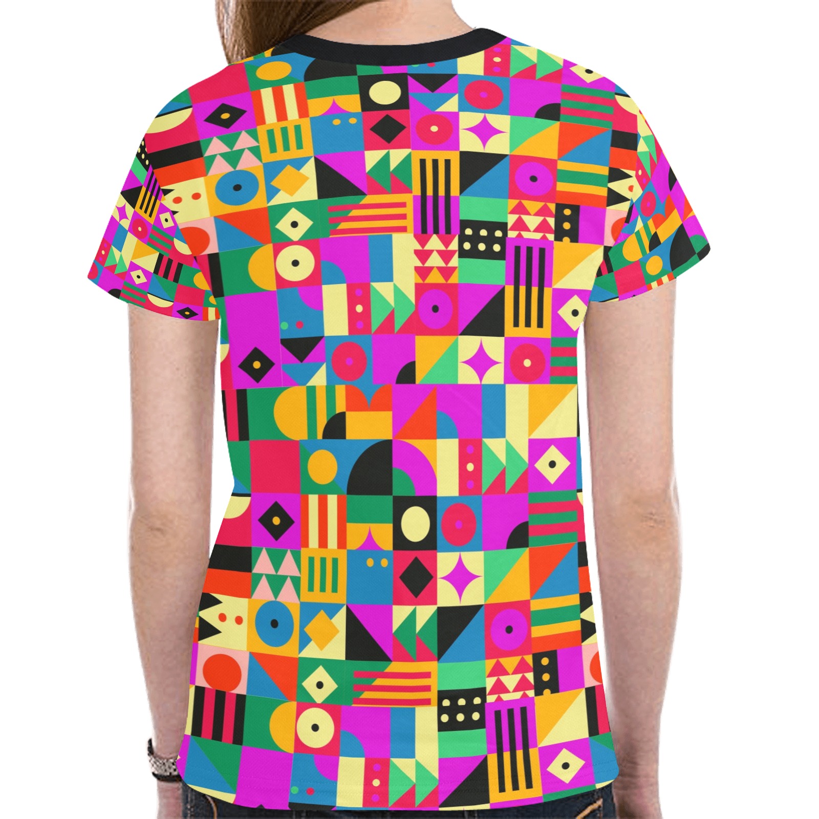 Colorful Abstract Pattern New All Over Print T-shirt for Women (Model T45)