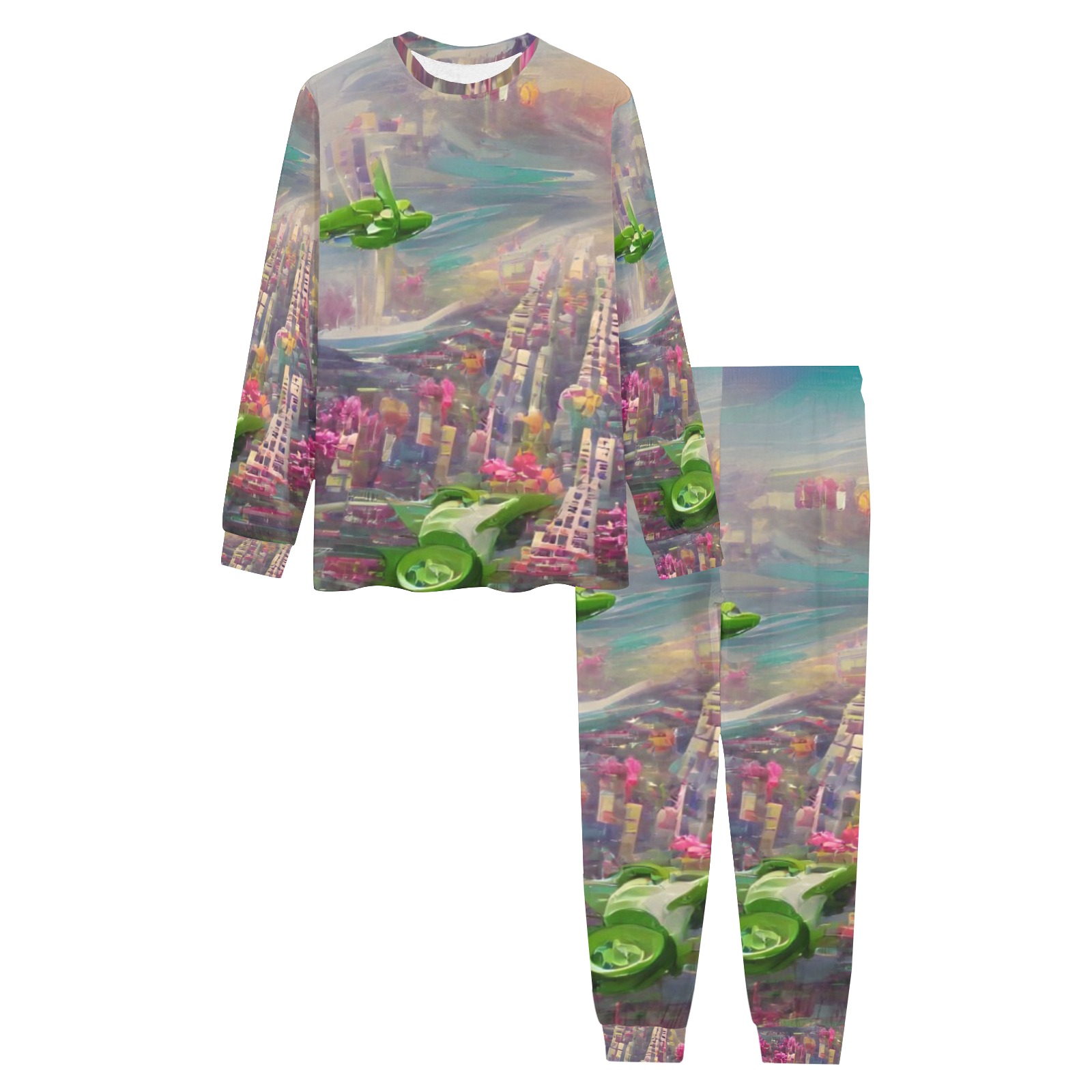 Imagination 015 Men's All Over Print Pajama Set with Custom Cuff