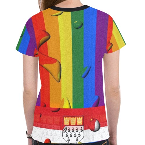 Cologne Pride Flag Pop Art by Nico Bielow New All Over Print T-shirt for Women (Model T45)