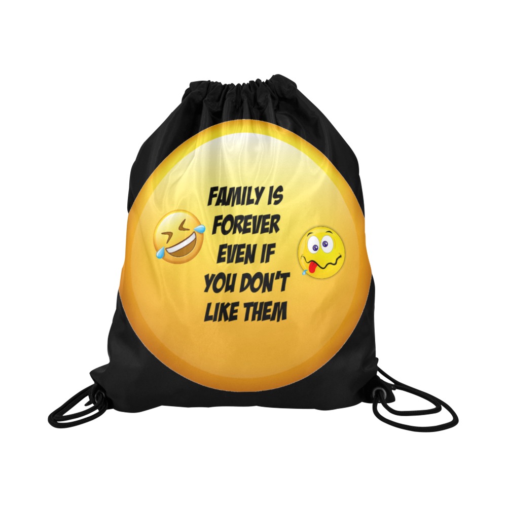 transparent Family is what it is Large Drawstring Bag Model 1604 (Twin Sides)  16.5"(W) * 19.3"(H)