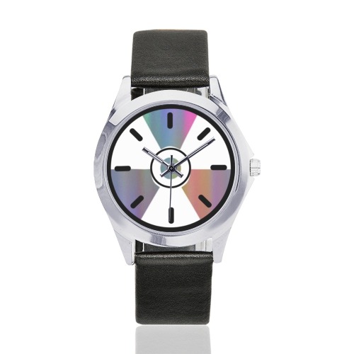 bb yutuu7 Unisex Silver-Tone Round Leather Watch (Model 216)