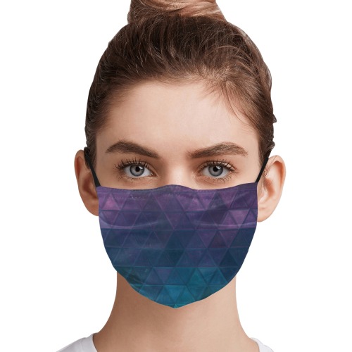 mosaic triangle 21 Pleated Mouth Mask for Adults (Model M08)