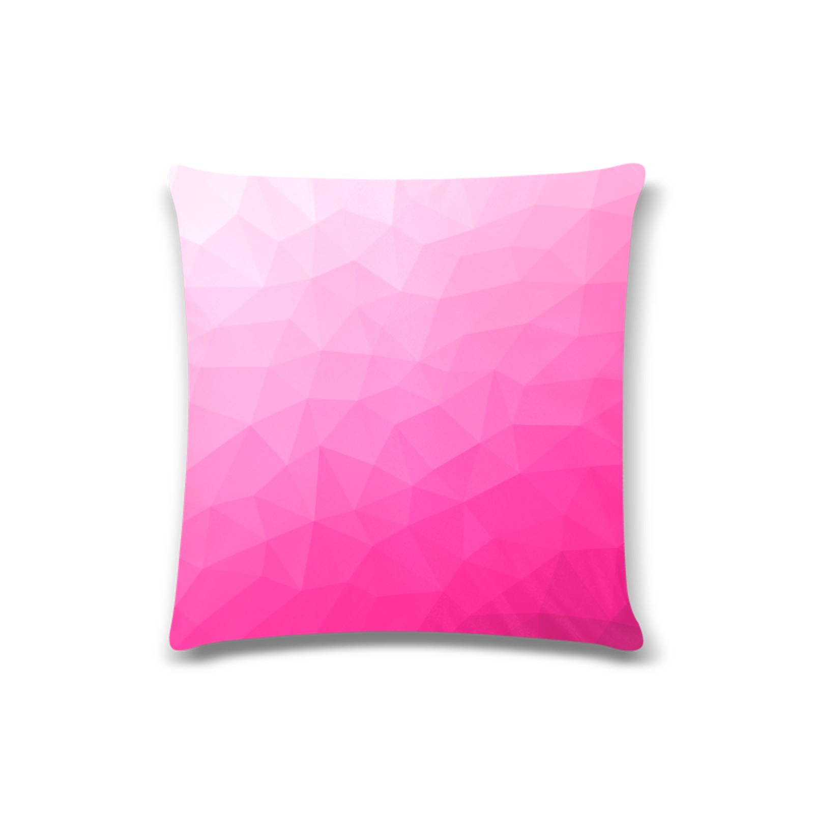 Hot pink gradient geometric mesh pattern Custom Zippered Pillow Case 16"x16"(Twin Sides)