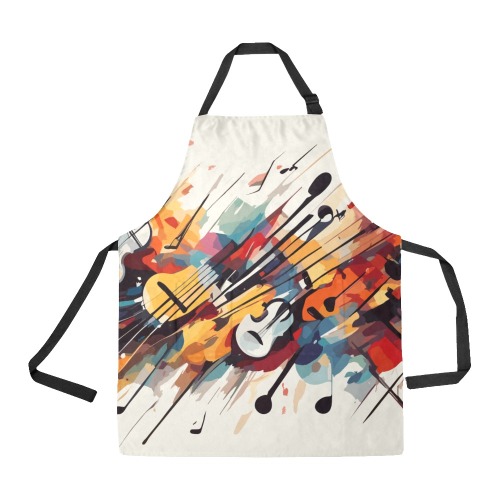 Nice abstract art of colorful musical instruments All Over Print Apron