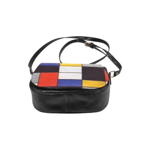 Composition A by Piet Mondrian Classic Saddle Bag/Small (Model 1648)