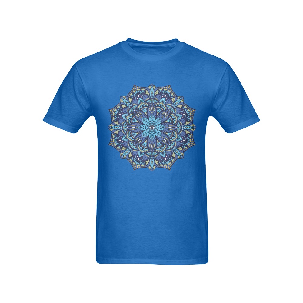 Beautiful Blue Mandala Men's T-Shirt in USA Size (Front Printing Only)