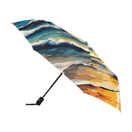Ocean surf. Deserted beach. Setting sun. Good mood Anti-UV Auto-Foldable Umbrella (U09)
