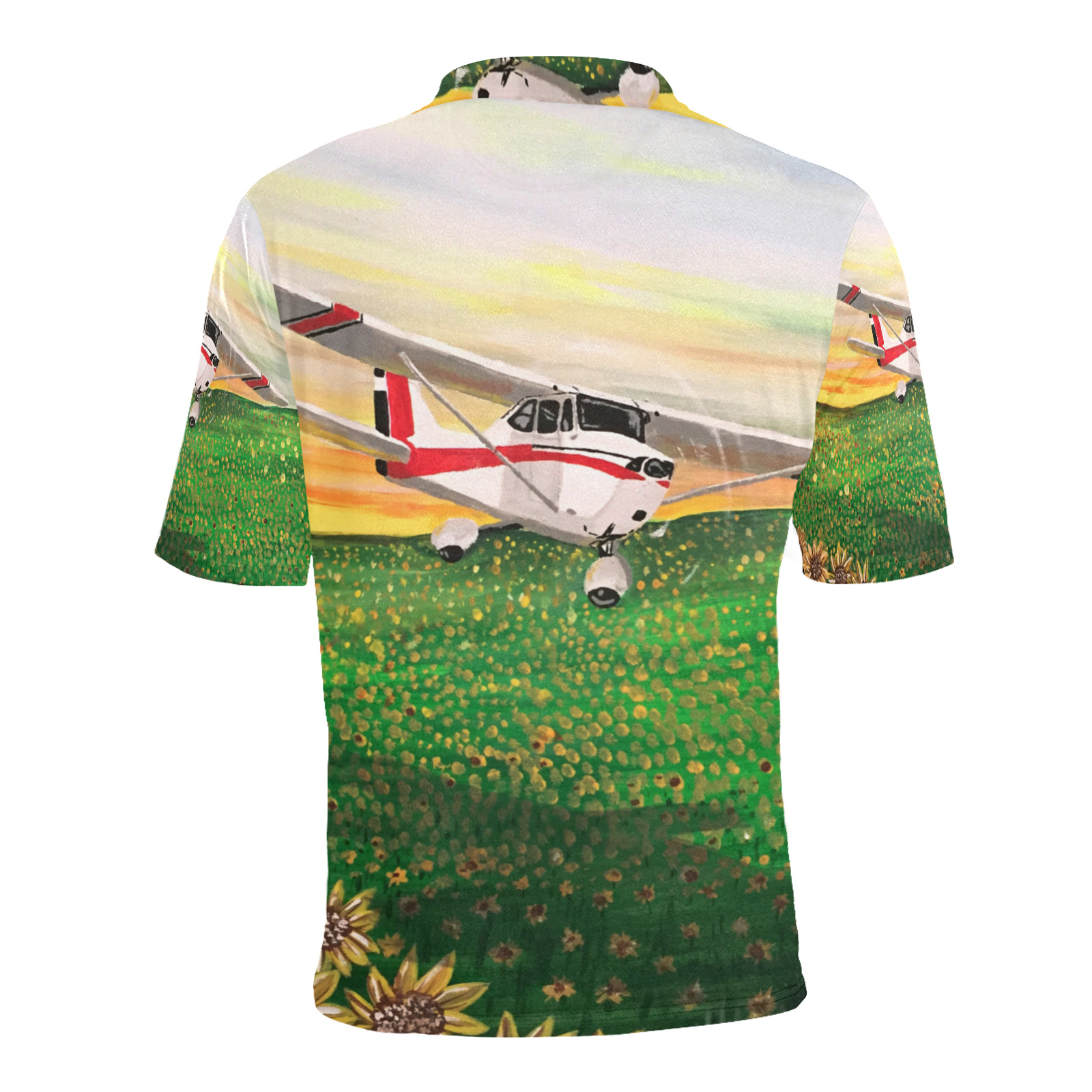 The Flight Of Sunflowers Men's All Over Print Polo Shirt (Model T55)