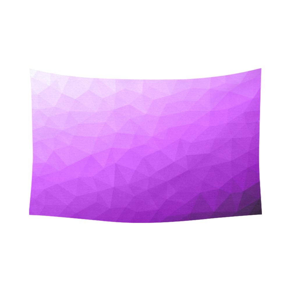 Purple gradient geometric mesh pattern Cotton Linen Wall Tapestry 90"x 60"