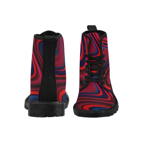 Sunset Waves Fractal Abstract Martin Boots for Women (Black) (Model 1203H)