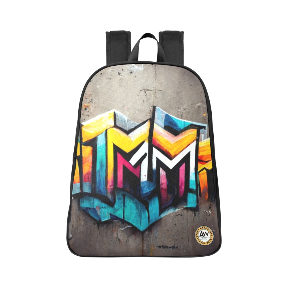 colourful graffiti wall Fabric School Backpack (Model 1682) (Large)