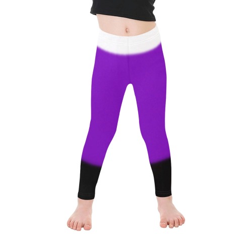 White, Purple and Black Ombre Kid's Ankle Length Leggings (Model L06)