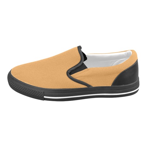 color butterscotch Men's Slip-on Canvas Shoes (Model 019)
