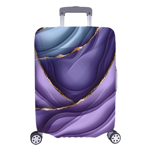 Large Purple Waves Luggage Cover Luggage Cover/Large 26"-28"