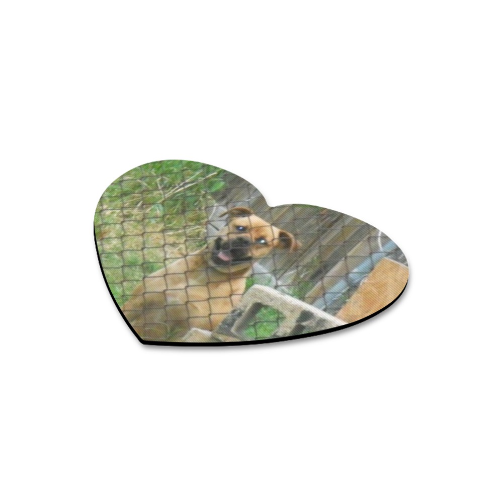 A Smiling Dog Heart-shaped Mousepad