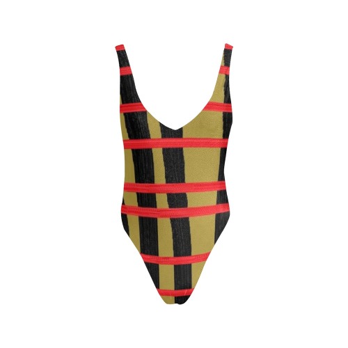 New Stripes Sexy Low Back One-Piece Swimsuit (Model S09)