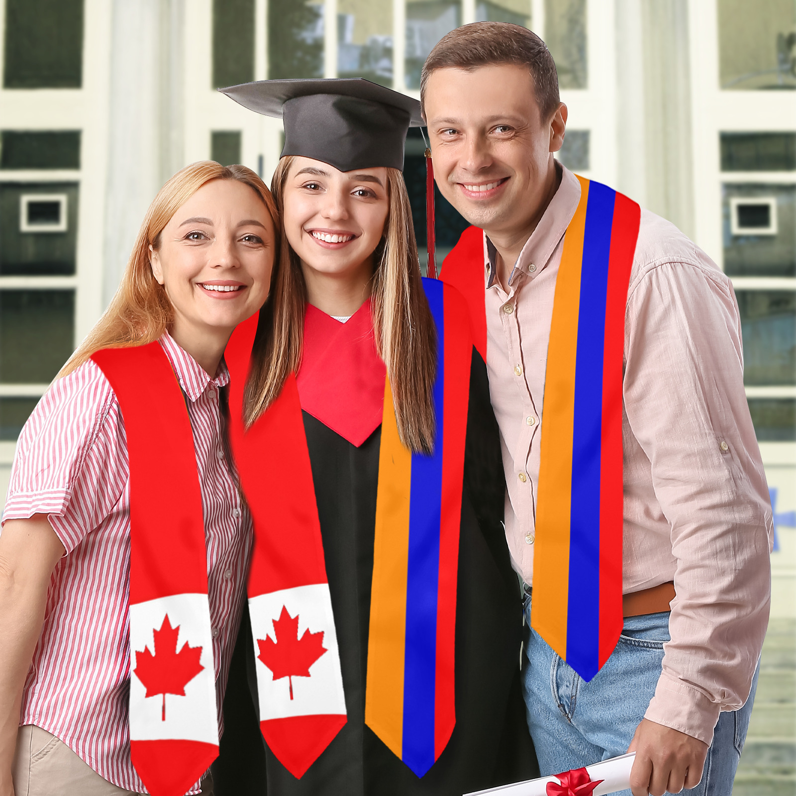 Armenian Canadian Flags Graduation Stole
