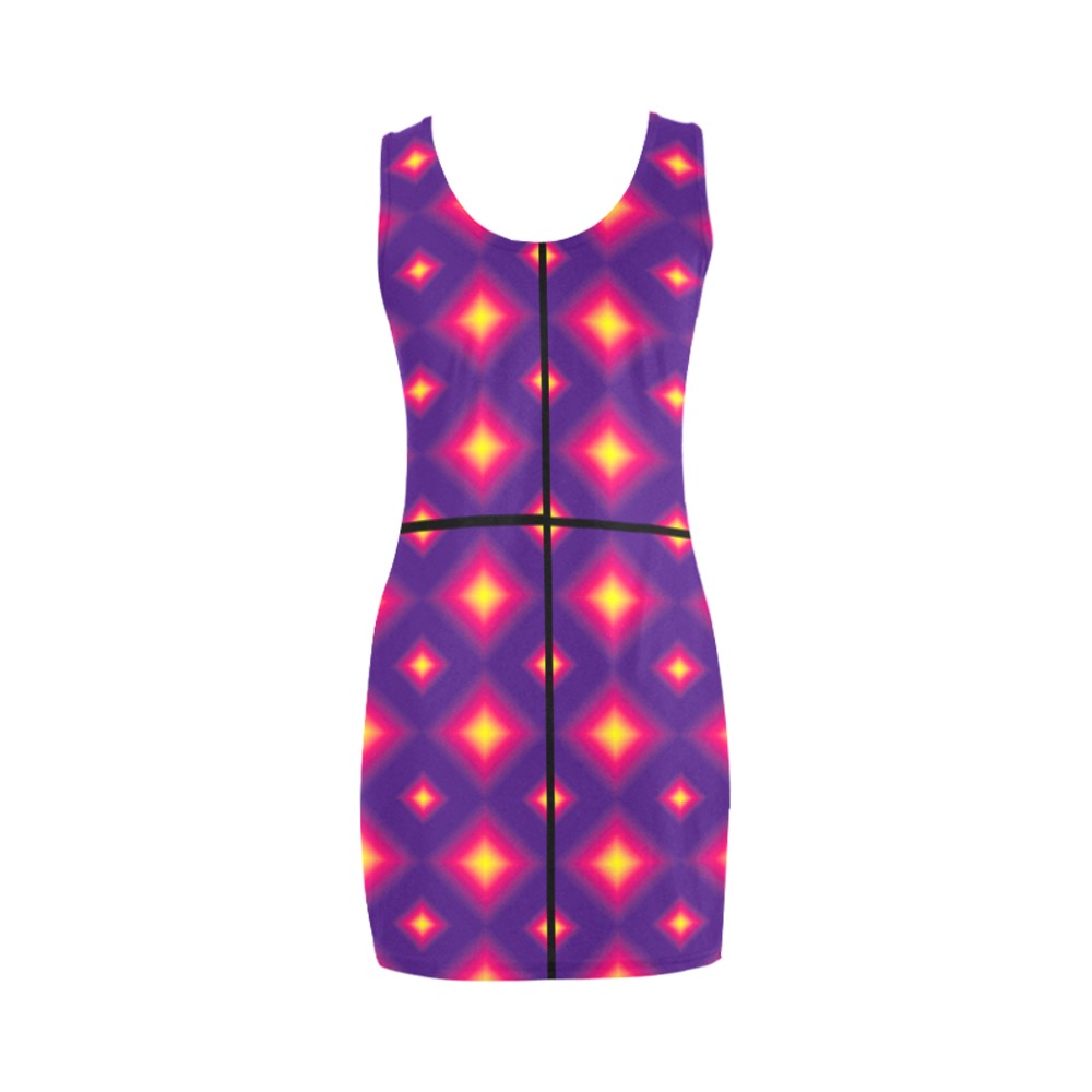 Ô Pink, Purple and Yellow Diamonds Medea Vest Dress (Model D06)