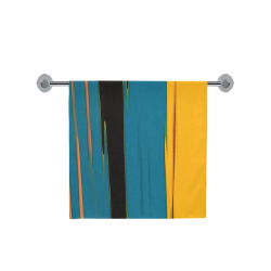 Black Turquoise And Orange Go! Abstract Art Bath Towel 30"x56"