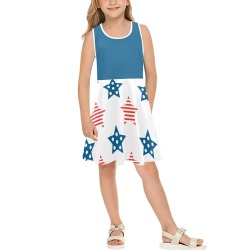 Stars and Stripes Girls' Sleeveless Sundress (Model D56)