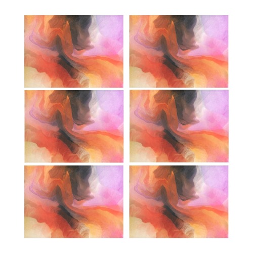 Waves desert paintbrush Placemat 14’’ x 19’’ (Set of 6)