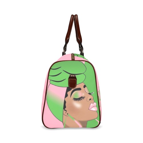 PINK AND GREEN SMALL duffle bag  2800 X 2100 Waterproof Travel Bag/Small (Model 1639)