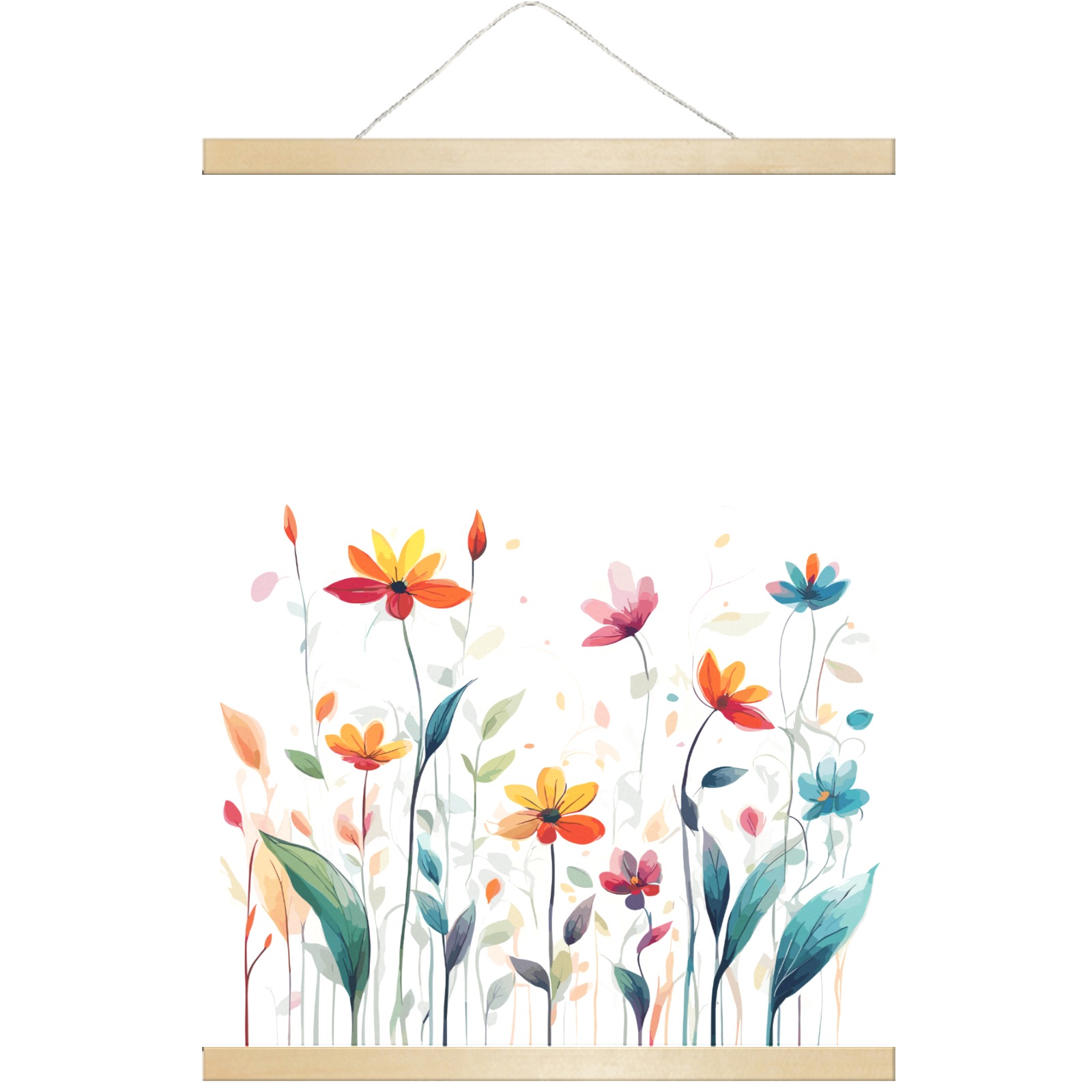 Elegant colorful flowers. Summer joy art. Hanging Poster 18"x24"